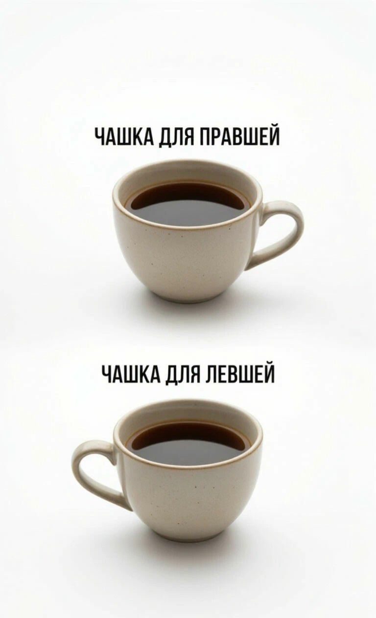 ЧАШКА ДЛЯ ПРАВШЕЙ ЧАШКА ДЛЯ ЛЕВШЕЙ
