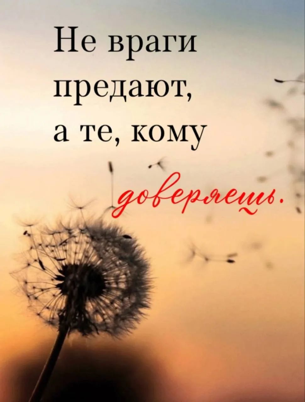 Не враги предают, а те, кому доверяешь.