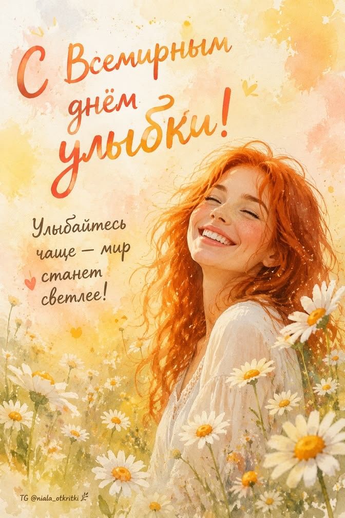 С Всемирным днём улыбки! Улыбайтесь чаще — мир станет светлее!