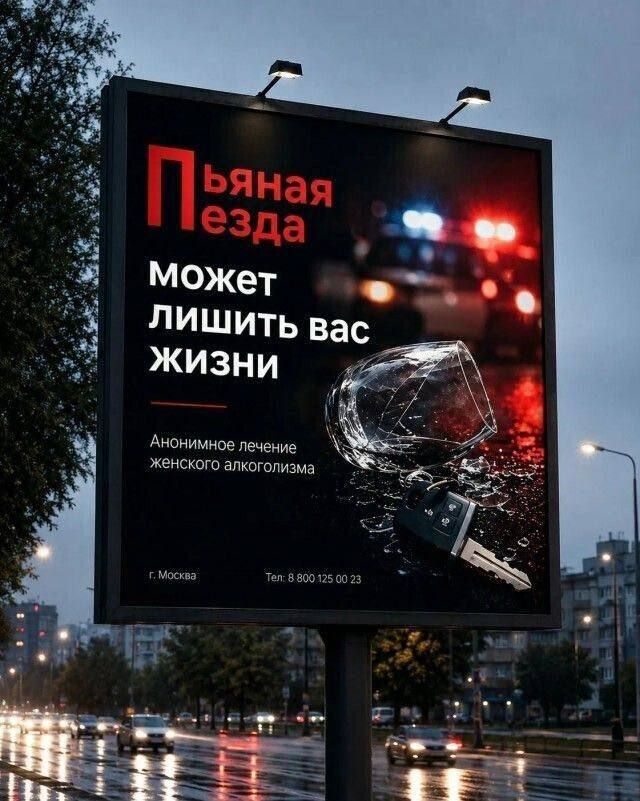 Пьяная езда может лишить вас жизни. Анонимное лечение женского алкоголизма. г. Москва. Тел: 8 800 125 00 23