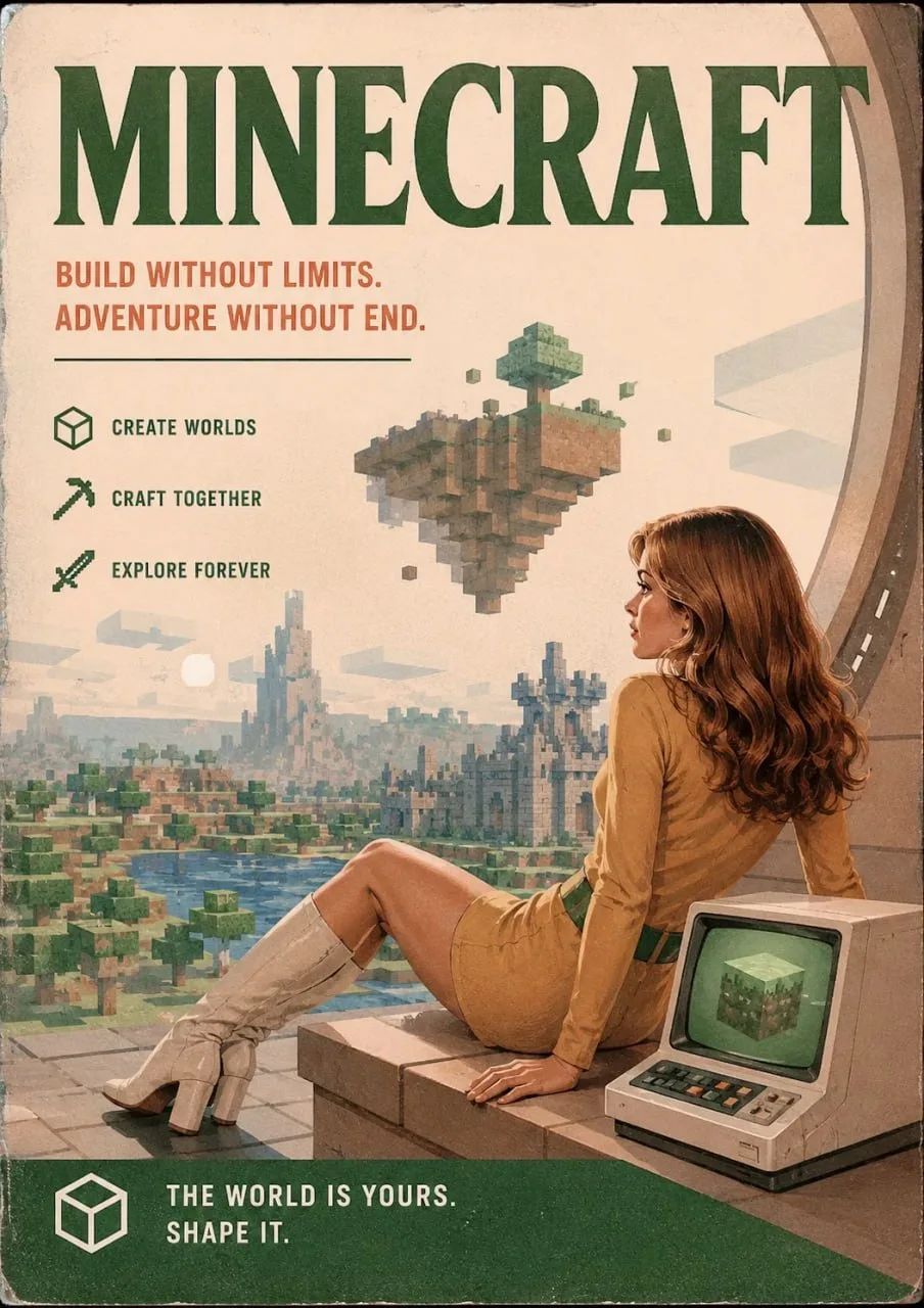 MINECRAFT BUILD WITHOUT LIMITS. ADVENTURE WITHOUT END. CREATE WORLDS CRAFT TOGETHER EXPLORE FOREVER THE WORLD IS YOURS. SHAPE IT.