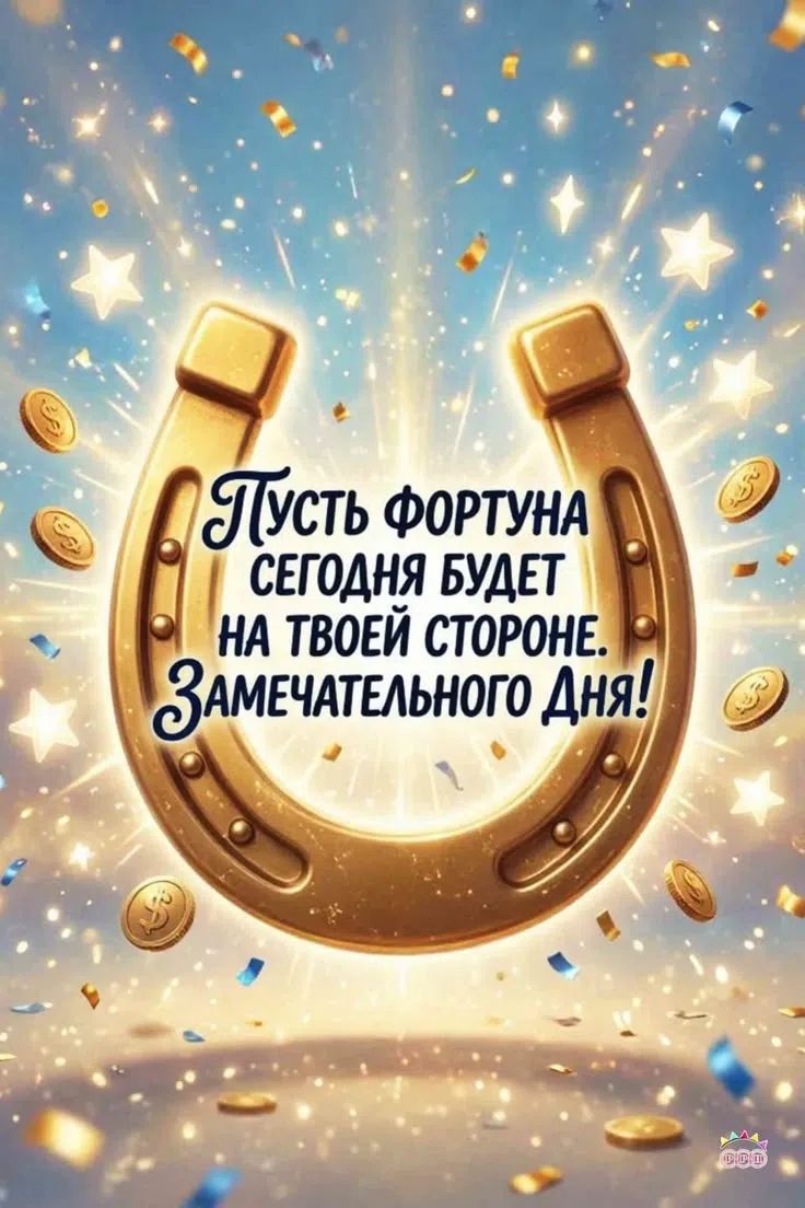 Пусть фортуна сегодня будет на твоей стороне. Замечательного дня!