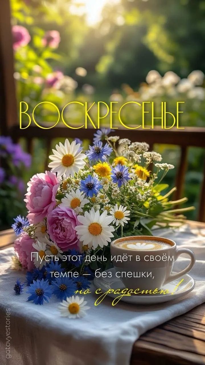 ВОСКРЕСЕНЬЕ Пусть этот день идет в своем темпе — без спешки, но с радостью!