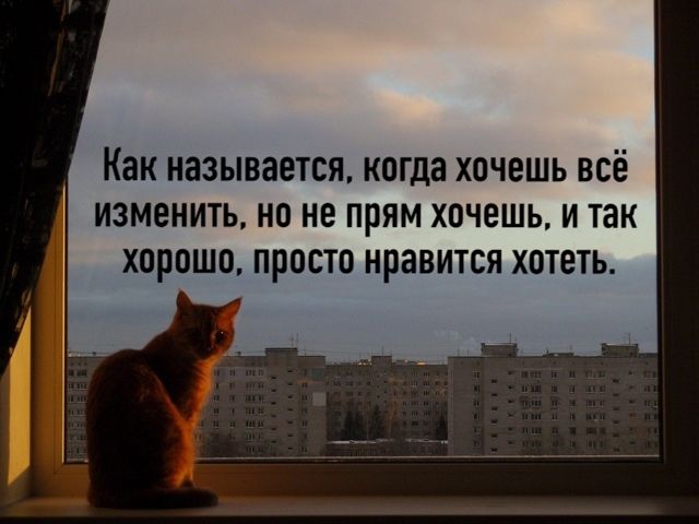 Как называется, когда хочешь всё изменить, но не прям хочешь, и так хорошо, просто нравится хотеть.