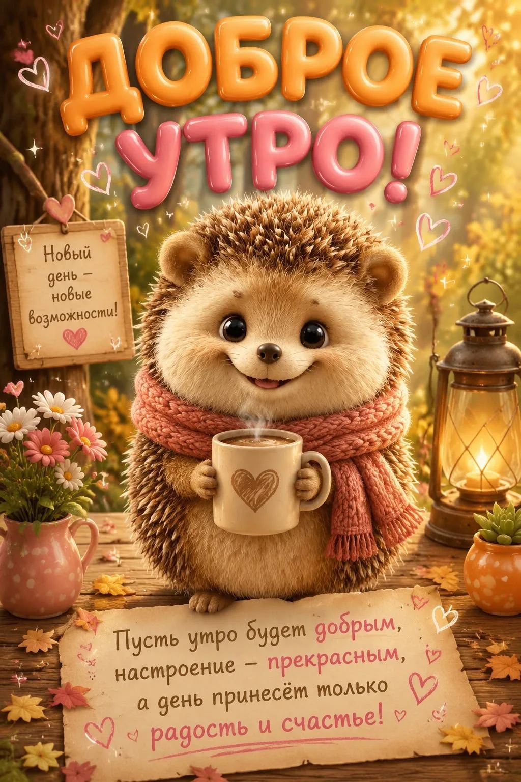 ДОБРОЕ УТРО! Новый день - новые возможности! Пусть утро будет добрым, настроение - прекрасным, а день принесёт только радость и счастье!