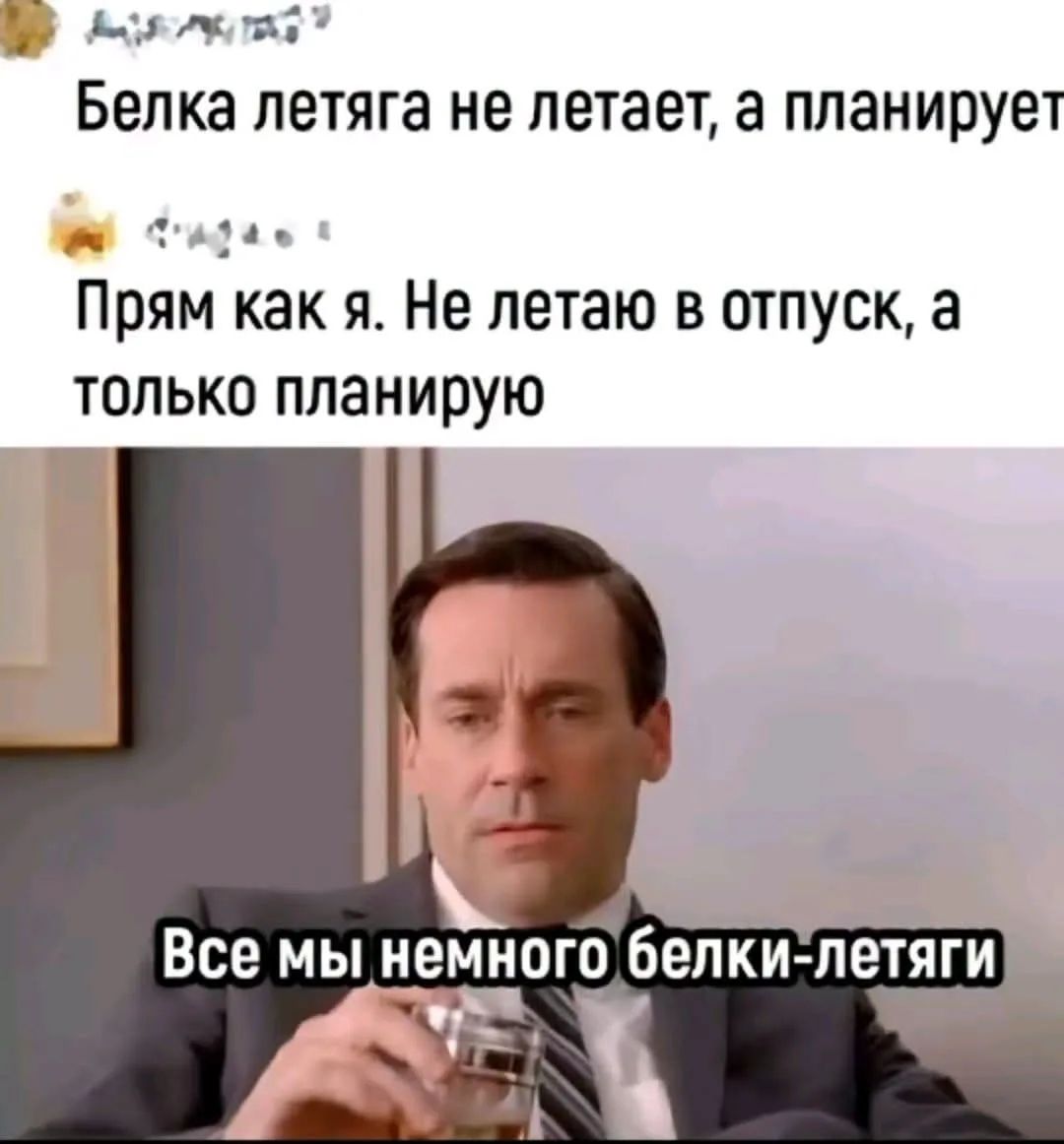 Белка летяга не летает, а планирует Прям как я. Не летаю в отпуск, а только планирую Все мы немного белки-летяги