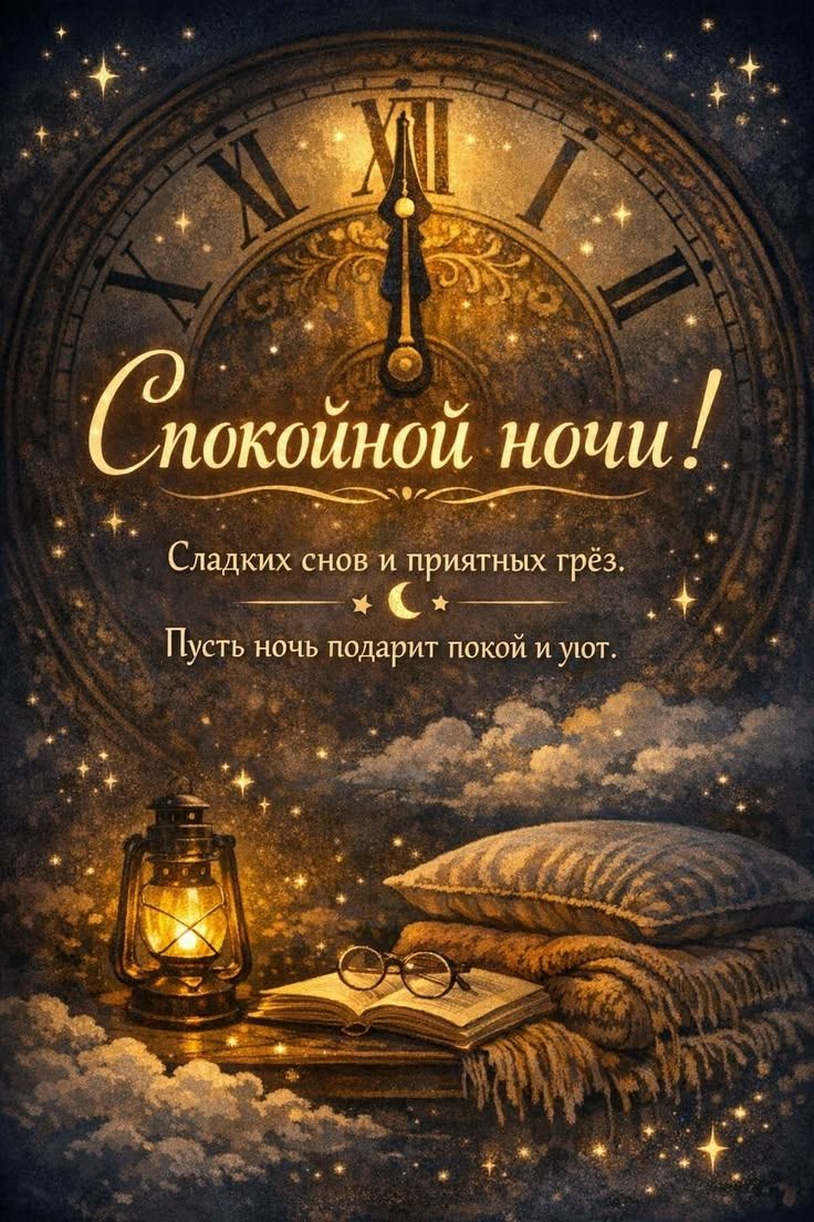 Спокойной ночи! Сладких снов и приятных грёз. Пусть ночь подарит покой и уют.