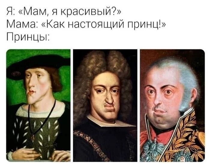 Я: «Мам, я красивый?» Мама: «Как настоящий принц!» Принцы: