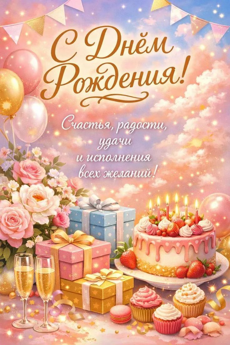 С Днём Рождения! Счастья, радости, удачи и исполнения всех желаний!