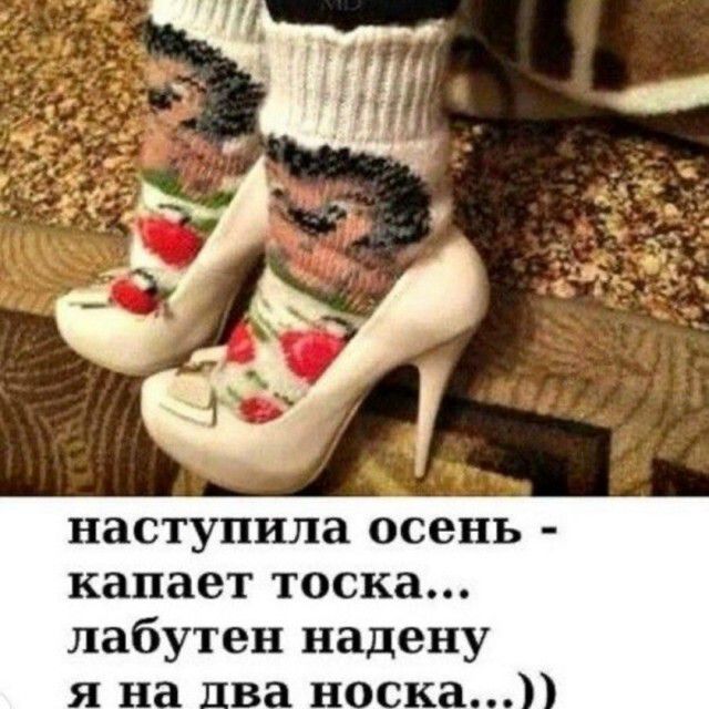 наступила осень - капает тоска... лабутен надену я на два носка...))