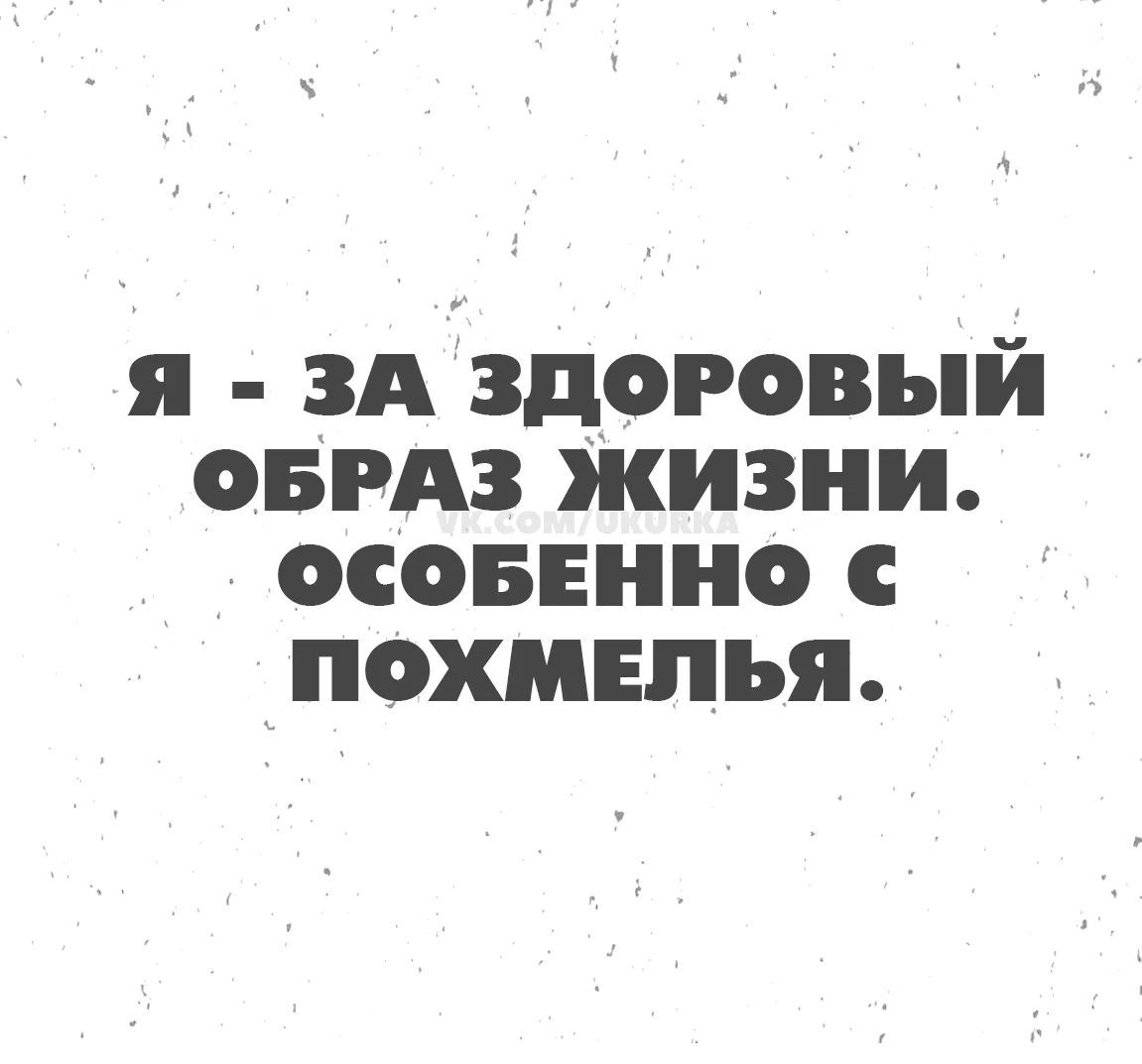 Я - ЗА ЗДОРОВЫЙ ОБРАЗ ЖИЗНИ. ОСОБЕННО С ПОХМЕЛЬЯ.