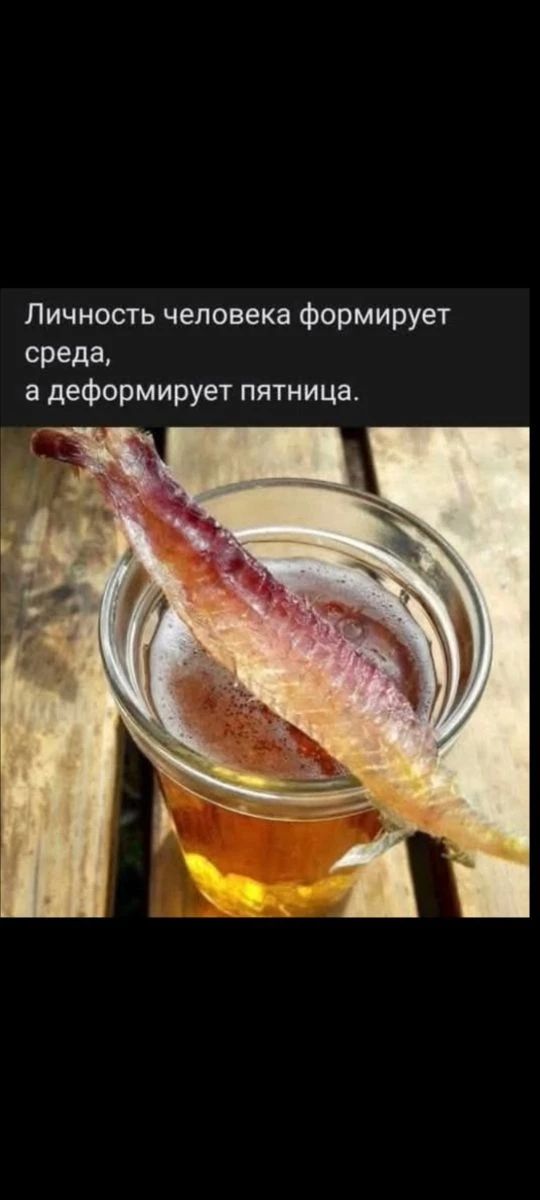 Личность человека формирует среда, а деформирует пятница.