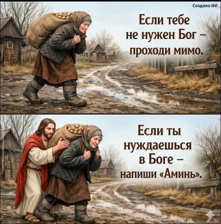 Создано ИИ. Если тебе не нужен Бог – проходи мимо. Если ты нуждаешься в Боге – напиши «Аминь».
