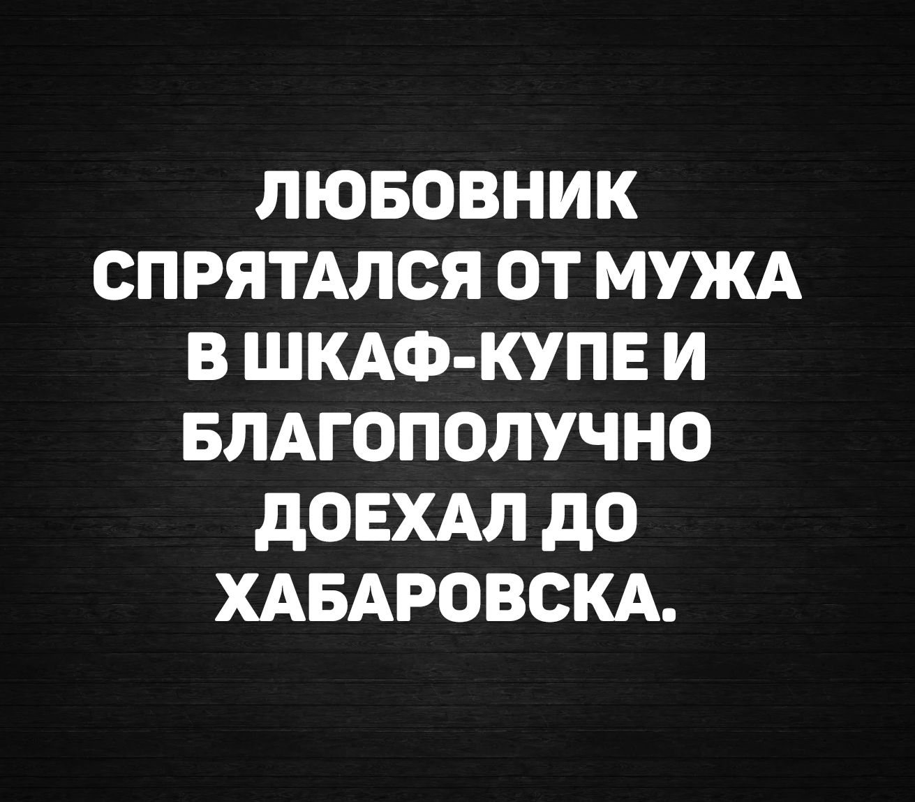 ЛЮБОВНИК СПРЯТАЛСЯ ОТ МУЖА В ШКАФ-КУПЕ И БЛАГОПОЛУЧНО ДОЕХАЛ ДО ХАБАРОВСКА.