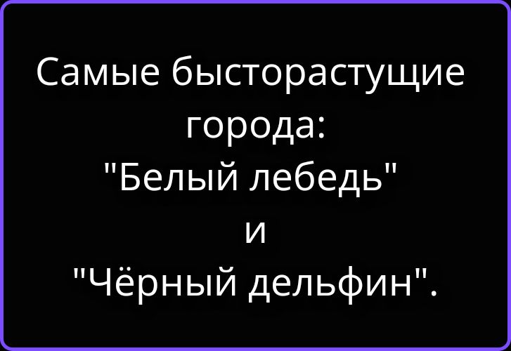 Самые быстрорастущие города: 