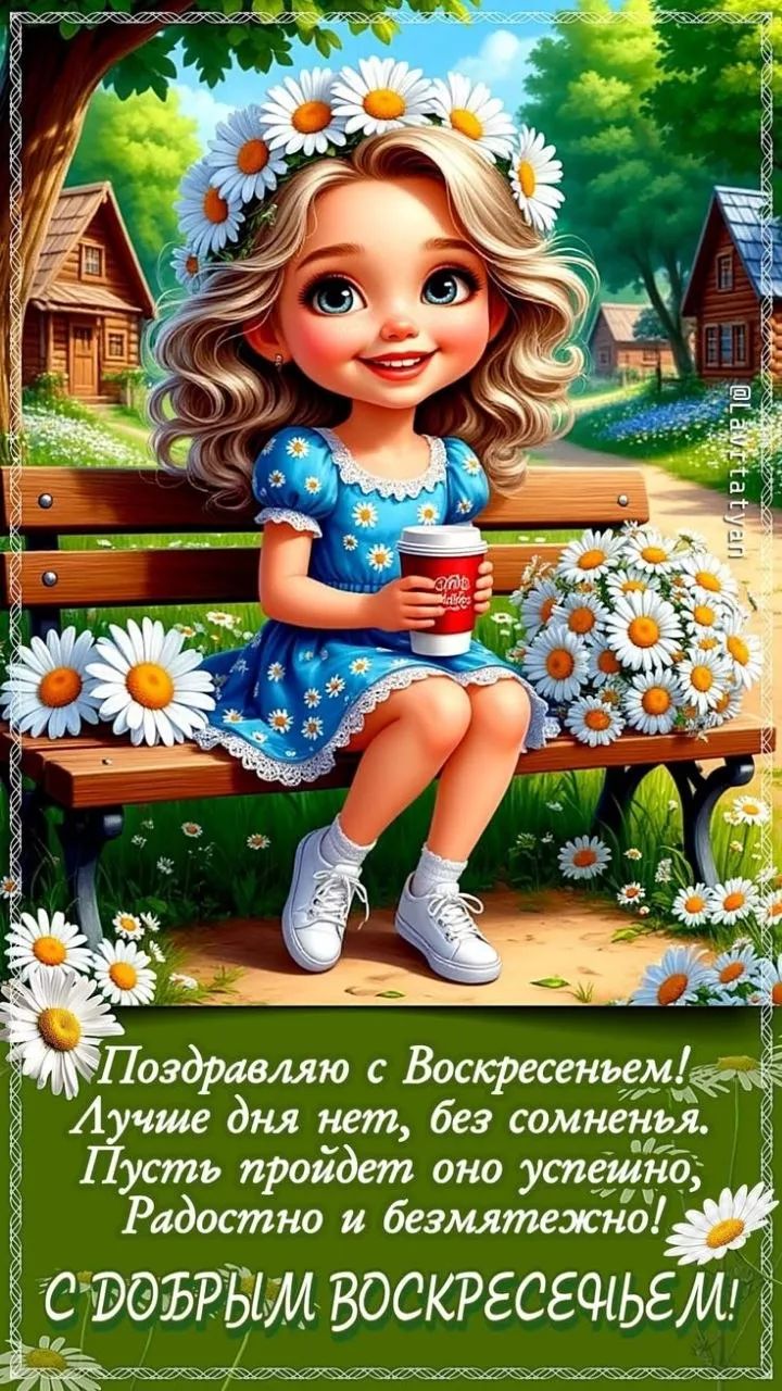 Поздравляю с Воскресеньем! Лучше дня нет, без сомненья. Пусть пройдет оно успешно, Радостно и безмятежно! С ДОБРЫМ ВОСКРЕСЕНЬЕМ!