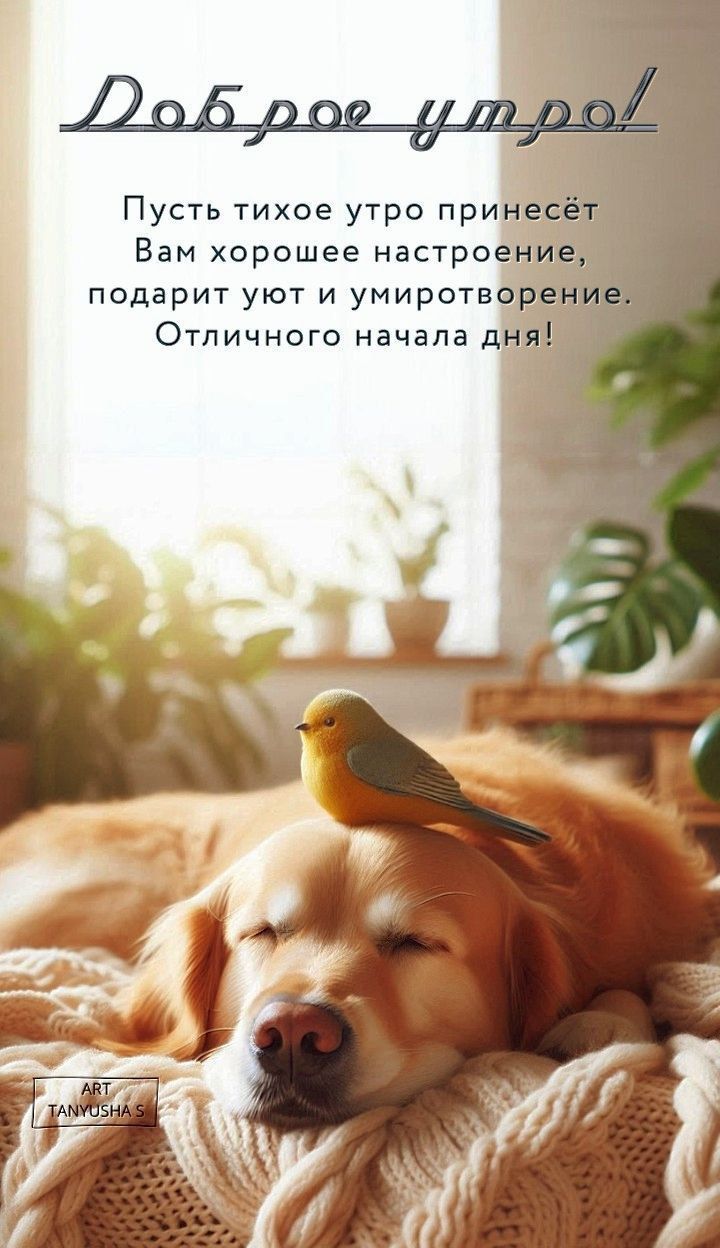 Доброе утро! Пусть тихое утро принесёт Вам хорошее настроение, подарит уют и умиротворение. Отличного начала дня! ART TANYUSHA S