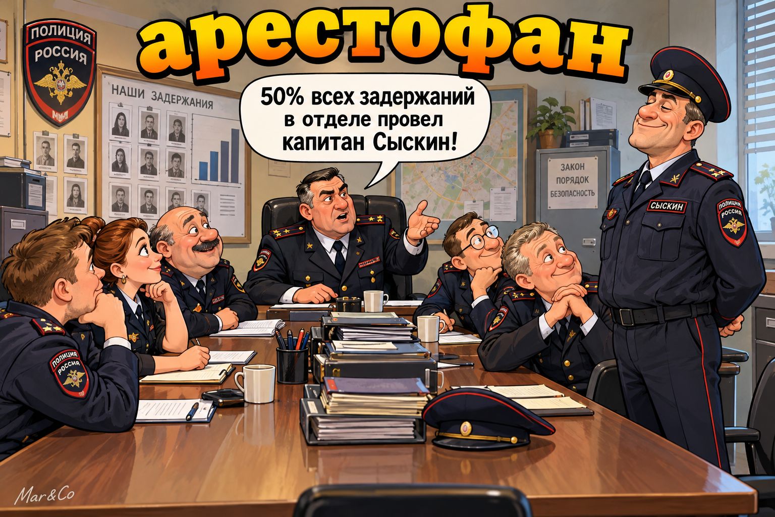 арестофан ПОЛИЦИЯ РОССИЯ НАШИ ЗАДЕРЖАНИЯ 50% всех задержаний в отделе провел капитан Сыскин! закон порядок безопасность СЫСКИН ПОЛИЦИЯ РОССИЯ Mar&Co