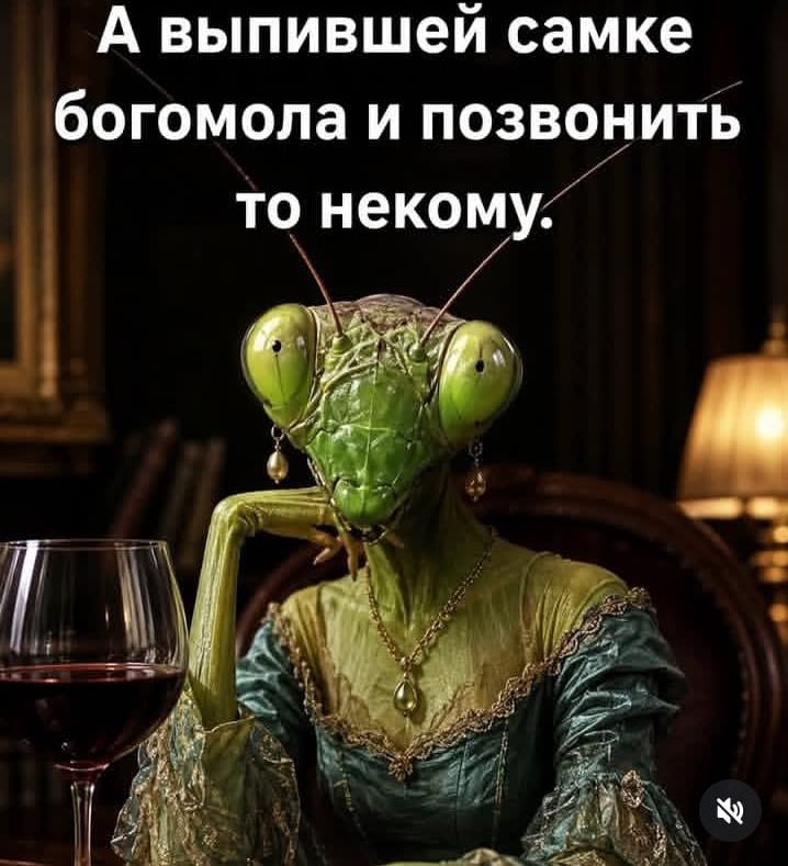 А выпившей самке богомола и позвонить то некому.