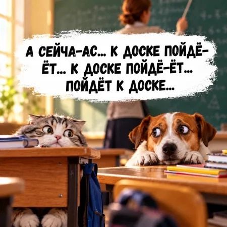 А сейча-ас... к доске пойдёт-ёт... к доске пойдёт-ёт... пойдёт к доске...