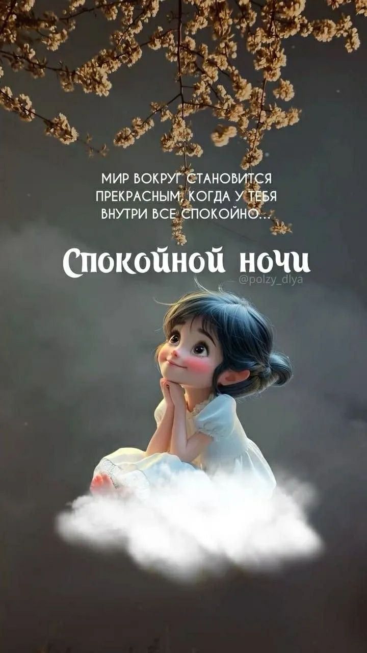 МИР ВОКРУГ СТАНОВИТСЯ ПРЕКРАСНЫМ, КОГДА У ТЕБЯ ВНУТРИ ВСЕ СПОКОЙНО... Спокойной ночи @polzy_dlya