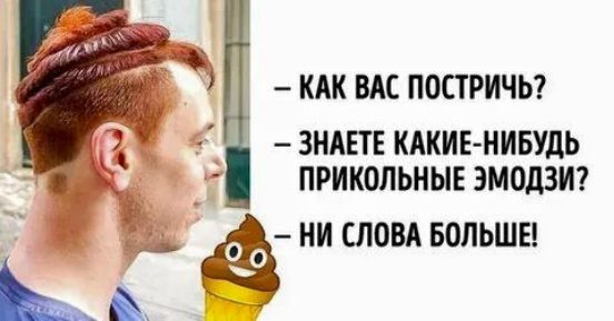 КАК ВАС ПОСТРИЧЬ? ЗНАЕТЕ КАКИЕ-НИБУДЬ ПРИКОЛЬНЫЕ ЭМОДЗИ? НИ СЛОВА БОЛЬШЕ!