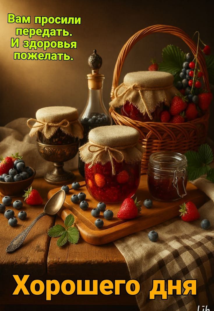 Вам просили передать. И здоровья пожелать. Хорошего дня