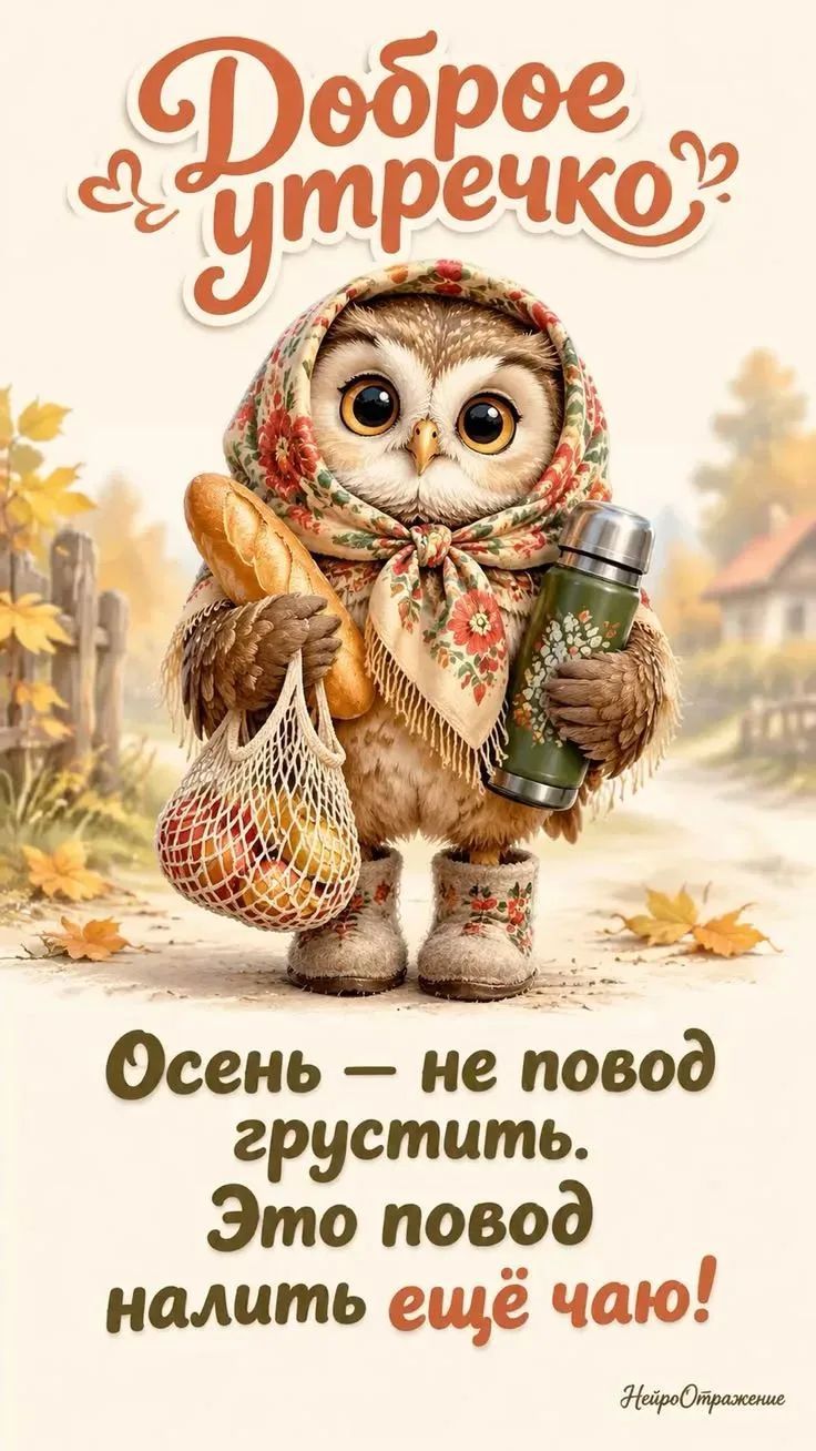 Доброе утречко! Осень — не повод грустить. Это повод налить ещё чаю! НейроОтражение