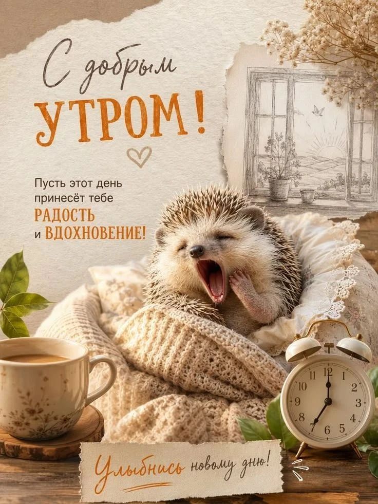 С добрым утром! Пусть этот день принесёт тебе радость и вдохновение! Улыбнись новому дню!