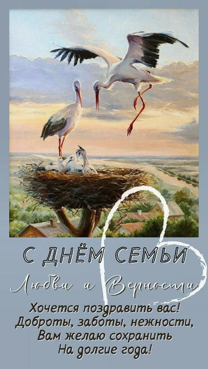 С ДНЁМ СЕМЬИ Любви и Верности Хочется поздравить вас! Доброты, заботы, нежности, Вам желаю сохранить На долгие года!