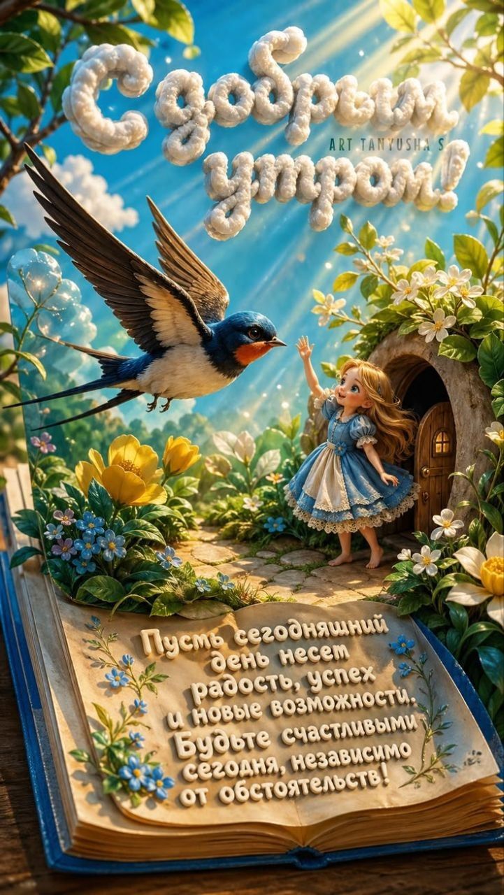 С добрым утром! ART TANYUSHA S Пусть сегодняшний день несет радость, успех и новые возможности. Будьте счастливыми сегодня, независимо от обстоятельств!