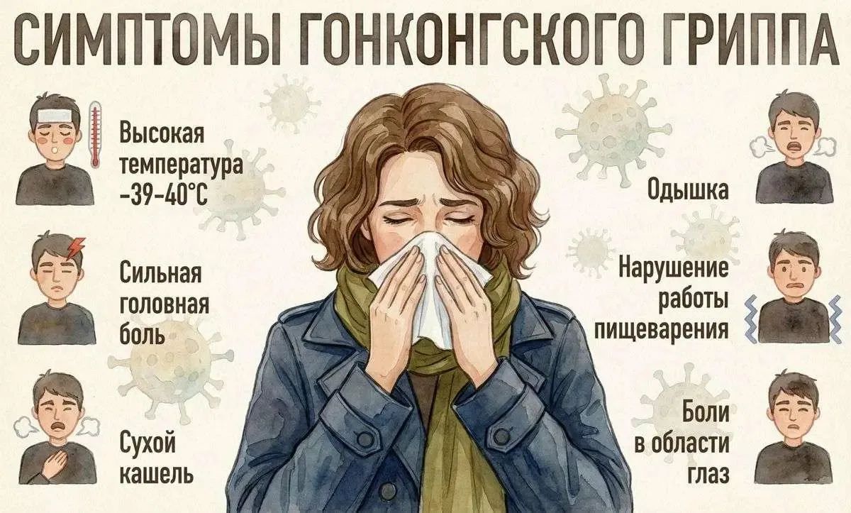 СИМПТОМЫ ГОНКОНГСКОГО ГРИППА Высокая температура -39-40 C Сильная головная боль Сухой кашель Одышка Нарушение работы пищеварения Боли в области глаз
