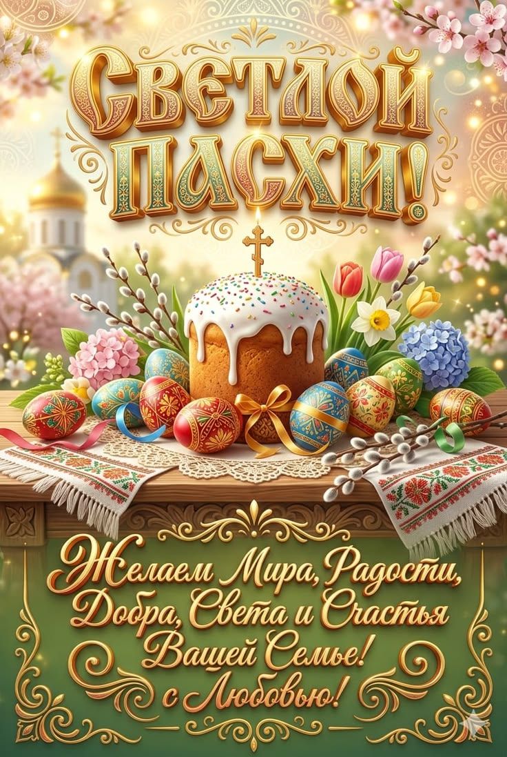 СВЕТЛОЙ ПАСХИ! Желаем Мира, Радости, Добра, Света и Счастья Вашей Семье! С Любовью!