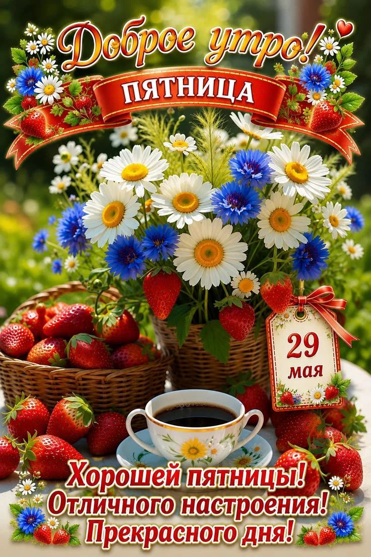 Доброе утро! ПЯТНИЦА 29 МАЯ Хорошей пятницы! Отличного настроения! Прекрасного дня!