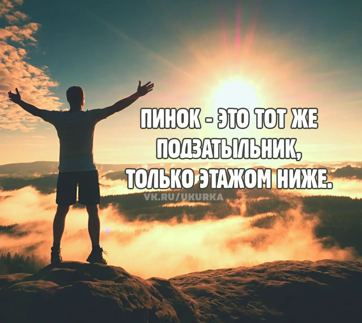 Пинок - это тот же подзатыльник, только этажом ниже. VK.RU/UKURKA