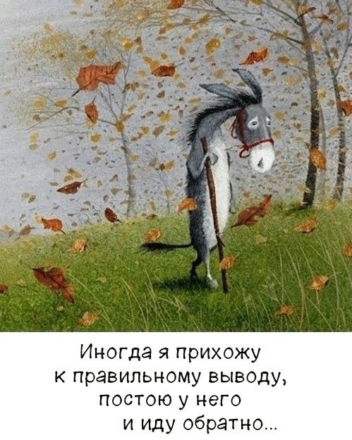 Иногда я прихожу к правильному выводу, постою у него и иду обратно...