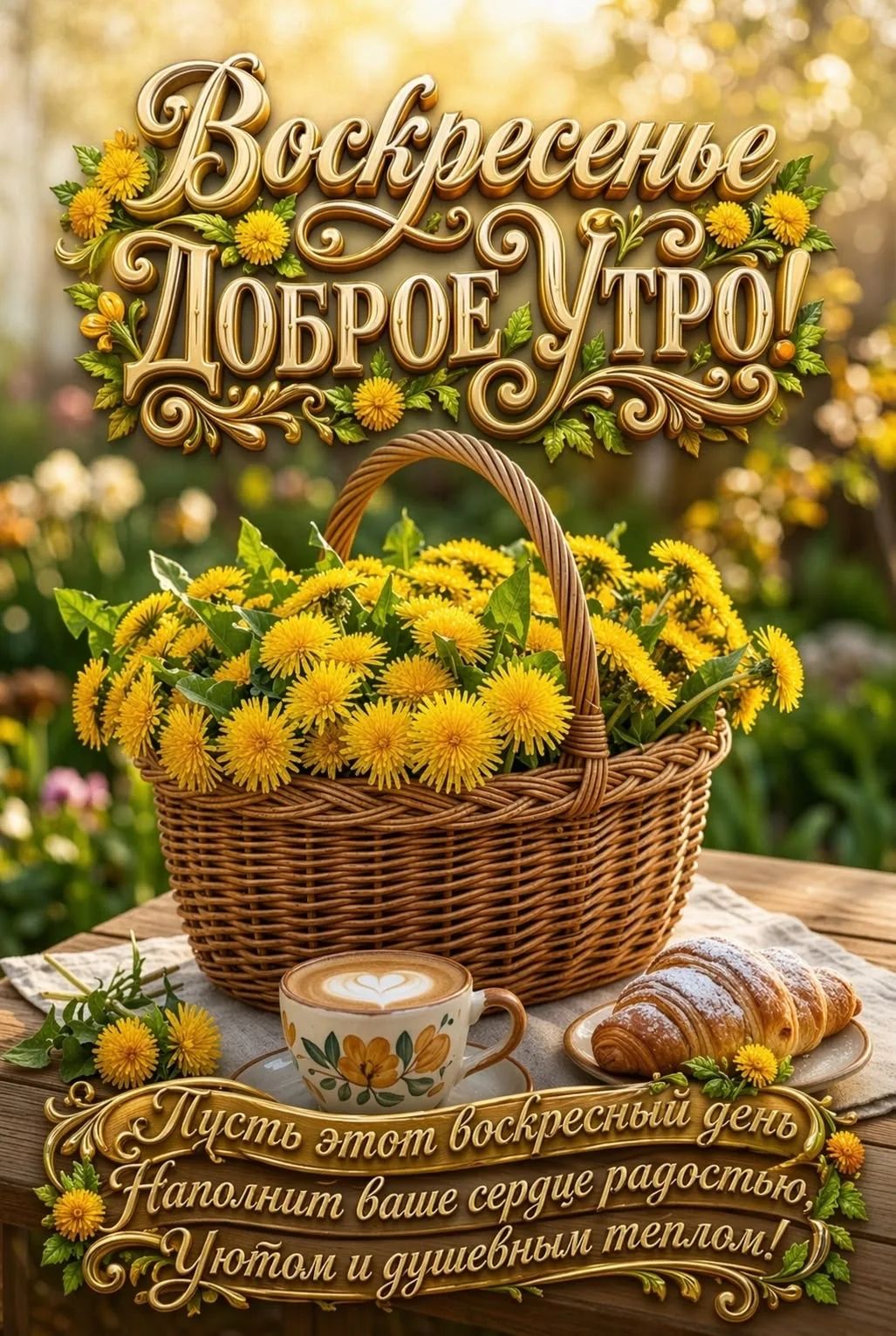 Воскресенье Доброе Утро! Пусть этот воскресный день Наполнит ваше сердце радостью, Уютом и душевным теплом!