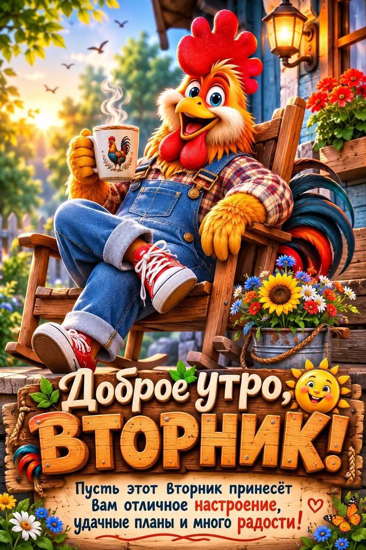 Доброе утро, ВТОРНИК! Пусть этот Вторник принесёт Вам отличное настроение, удачные планы и много радости!