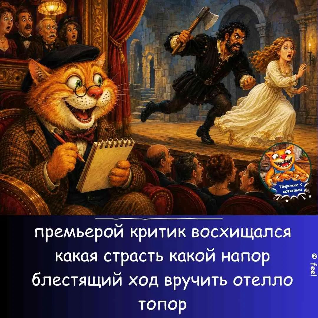 премьерой критик восхищался какая страсть какой напор блестящий ход вручить отелло топор