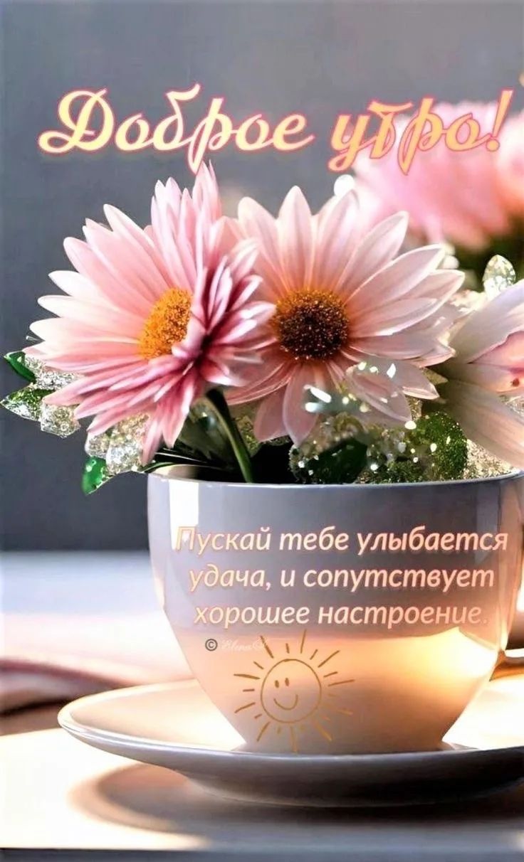 Доброе утро! Пускай тебе улыбается удача, и сопутствует хорошее настроение.