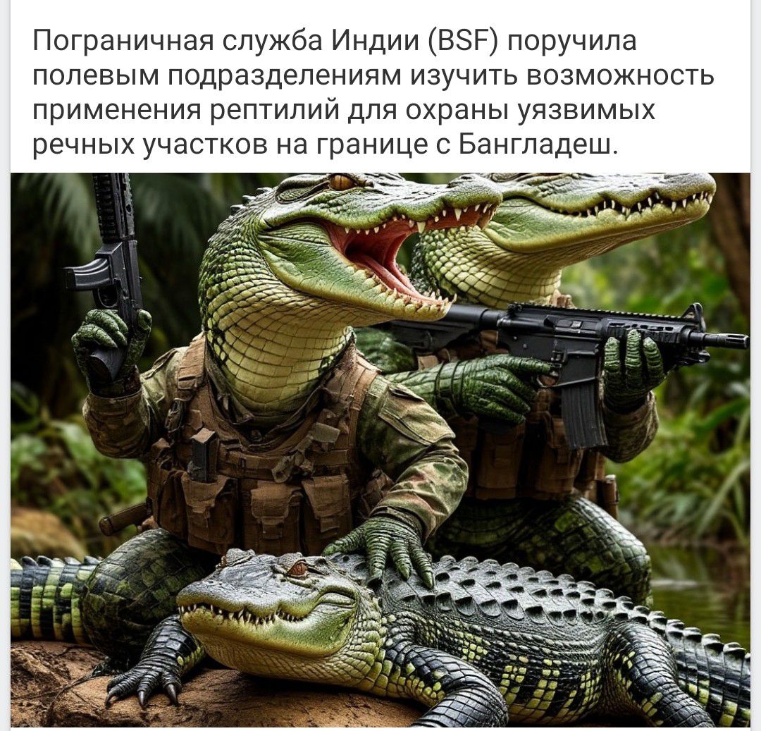 Пограничная служба Индии (BSF) поручила полевым подразделениям изучить возможность применения рептилий для охраны уязвимых речных участков на границе с Бангладеш.
