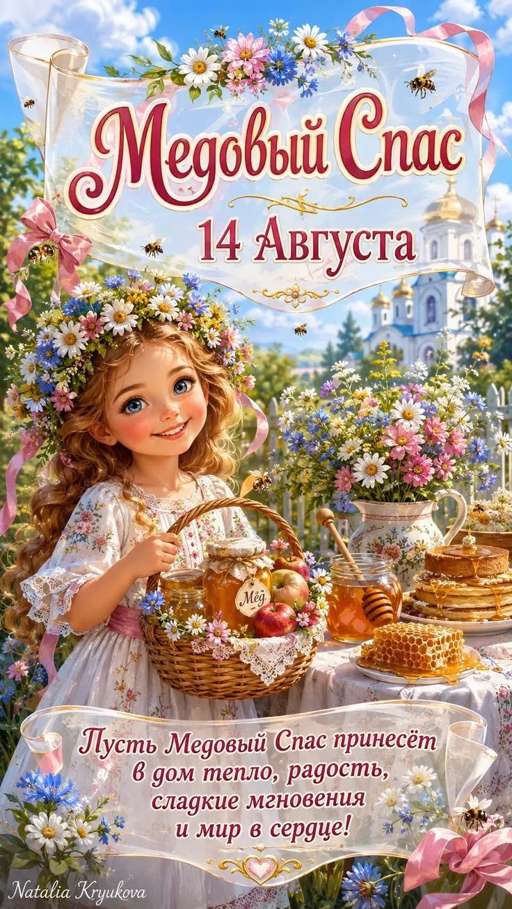 Медовый Спас 14 Августа Пусть Медовый Спас принесёт в дом тепло, радость, сладкие мгновения и мир в сердце! Natalia Kryukova