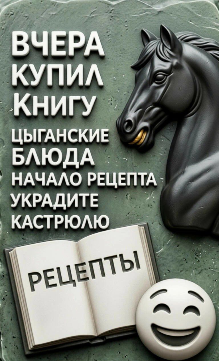ВЧЕРА КУПИЛ КНИГУ ЦЫГАНСКИЕ БЛЮДА НАЧАЛО РЕЦЕПТА УКРАДИТЕ КАСТРЮЛЮ РЕЦЕПТЫ