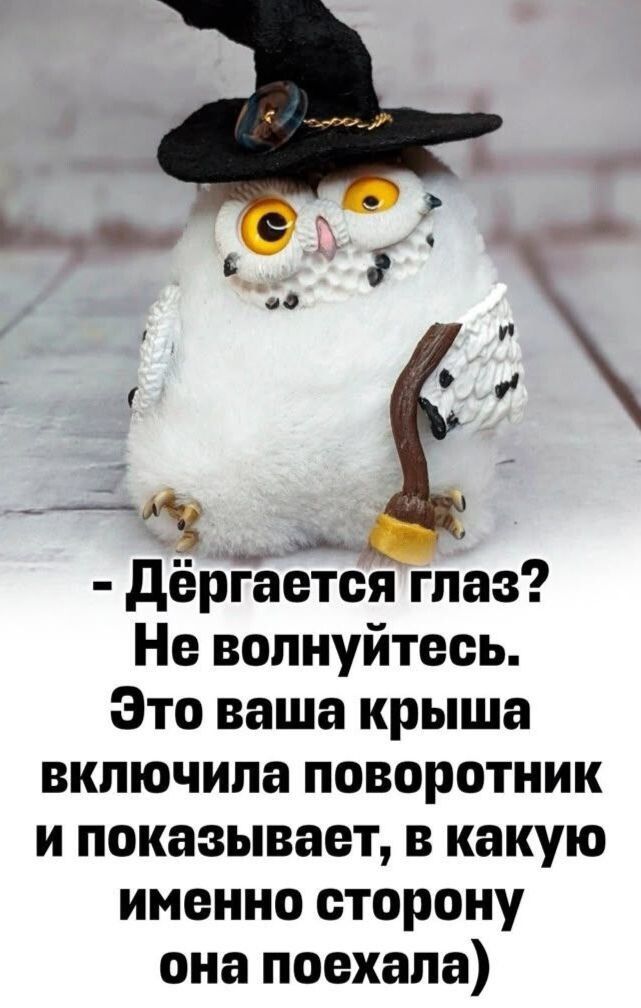 Дёргается глаз? Не волнуйтесь. Это ваша крыша включила поворотник и показывает, в какую именно сторону она поехала)
