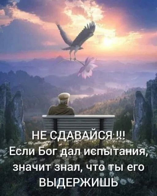 НЕ СДАВАЙСЯ !!! Если Бог дал испытания, значит знал, что ты его ВЫДЕРЖИШЬ