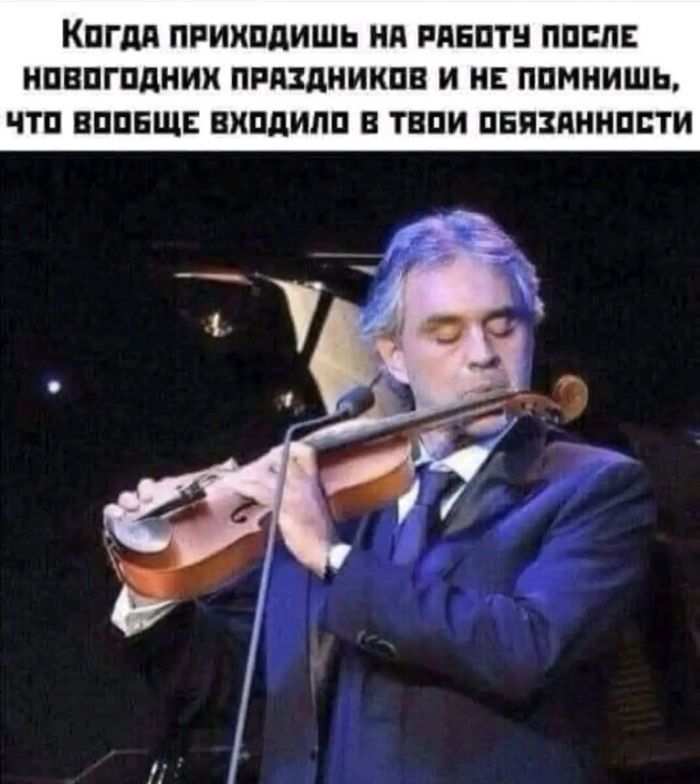 Когда приходишь на работу после новогодних праздников и не помнишь, что вообще входило в твои обязанности