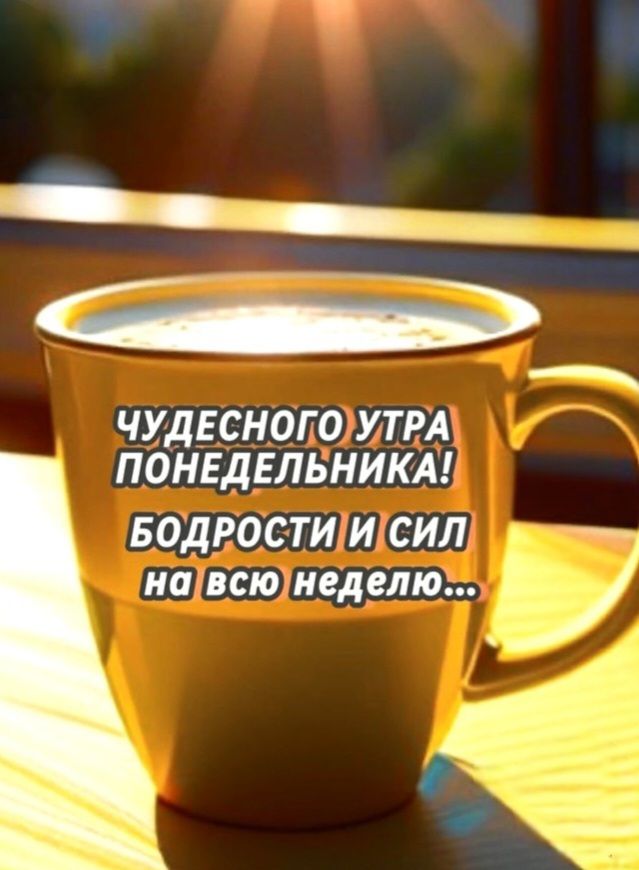 ЧУДЕСНОГО УТРА ПОНЕДЕЛЬНИКА! БОДРОСТИ И СИЛ на всю неделю...