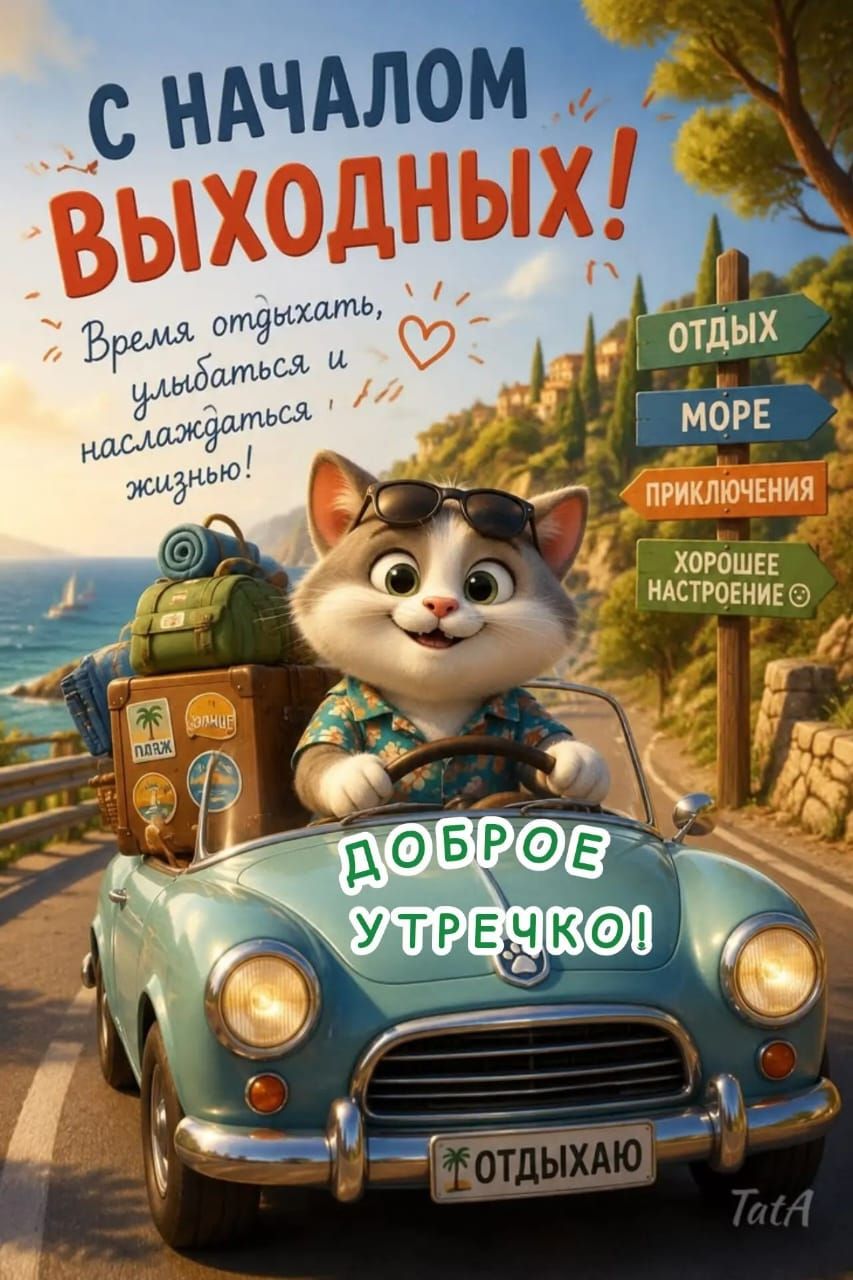 С НАЧАЛОМ ВЫХОДНЫХ! Время отдыхать, улыбаться и наслаждаться жизнью! ДОБРОЕ УТРЕЧКО! ОТДЫХ МОРЕ ПРИКЛЮЧЕНИЯ ХОРОШЕЕ НАСТРОЕНИЕ ОТДЫХАЮ ПЛЯЖ СОЛНЦЕ TatA