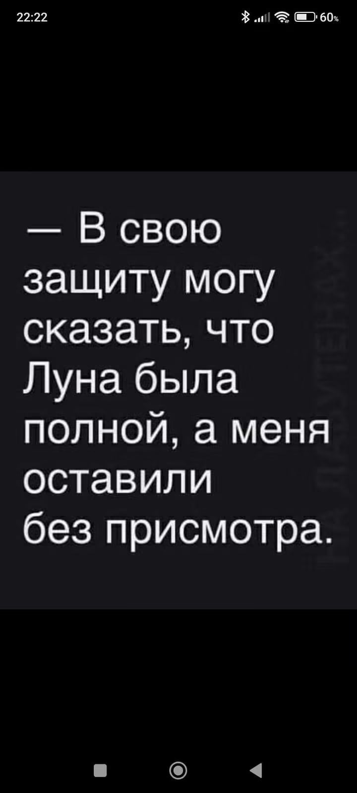 — В свою защиту могу сказать, что Луна была полной, а меня оставили без присмотра.