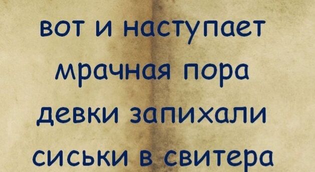 вот и наступает мрачная пора девки запихали сиськи в свитера